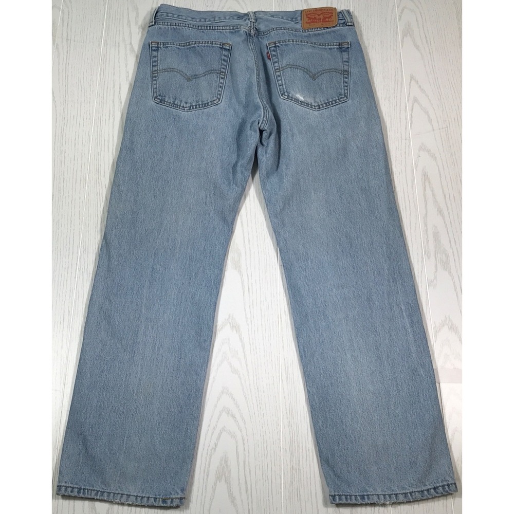 Broken In Faded Levis Jeans Men 36x30 Light Wash 505 Straight Cotton Work School